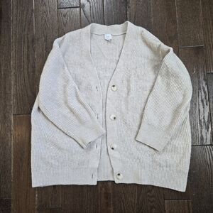 a new day Women's Beige Oversized Cardigan Sweater